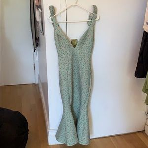 ASOS Light Green Floral Midi Dress